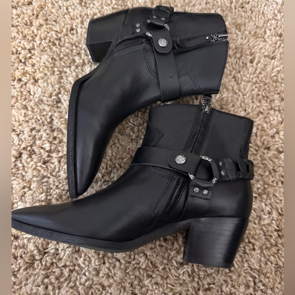 Sam Edelman Riker Leather Moto Ankle Bootie Size 8 - Picture 8 of 11